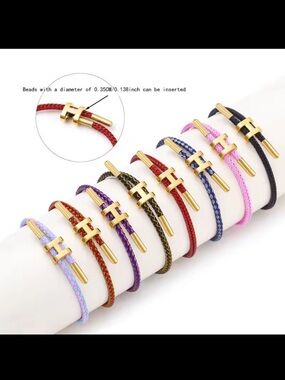 H buckle Hermes look fashionable rope bracelet